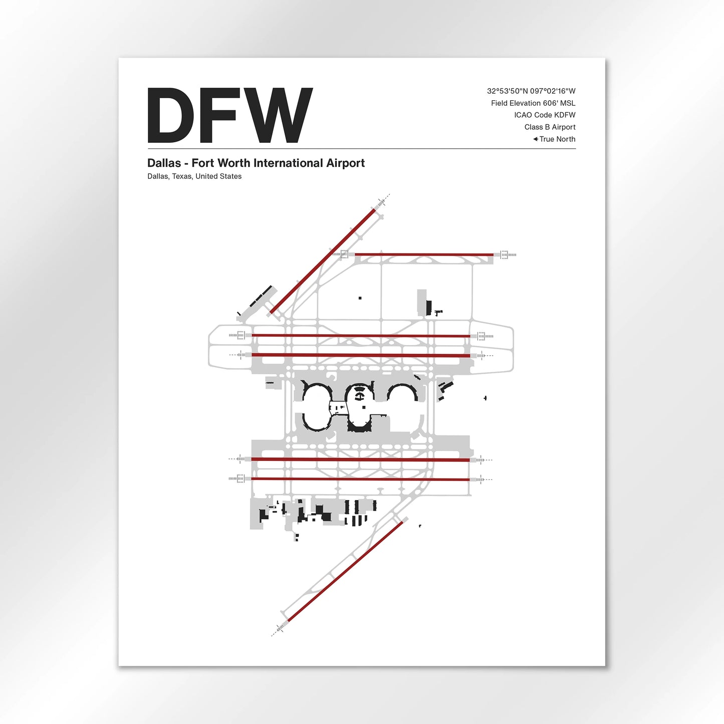 DFW | Dallas - Mid - Century Modern - 16×20" - No Frame
