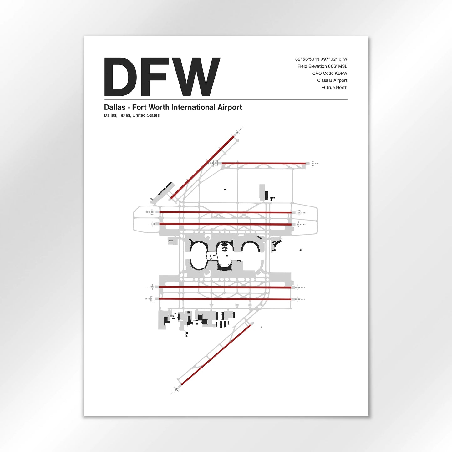 DFW | Dallas - Mid - Century Modern - 18×24" - No Frame