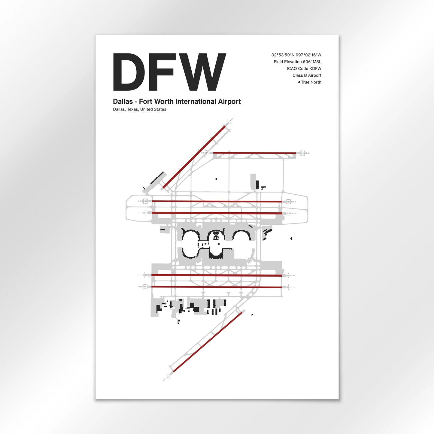 DFW | Dallas - Mid - Century Modern - 24×36" - No Frame