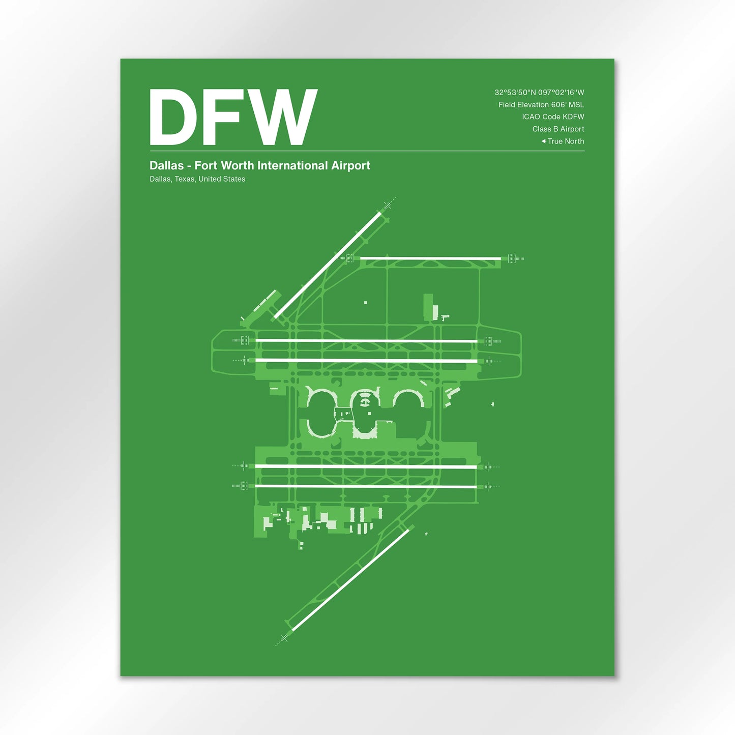 DFW | Dallas - Overland Green - 16×20" - No Frame