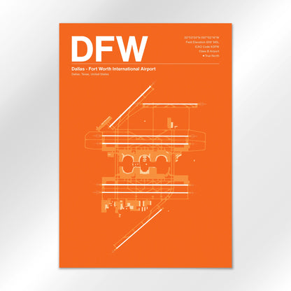 DFW | Dallas - Sunset Orange - A1 - No Frame