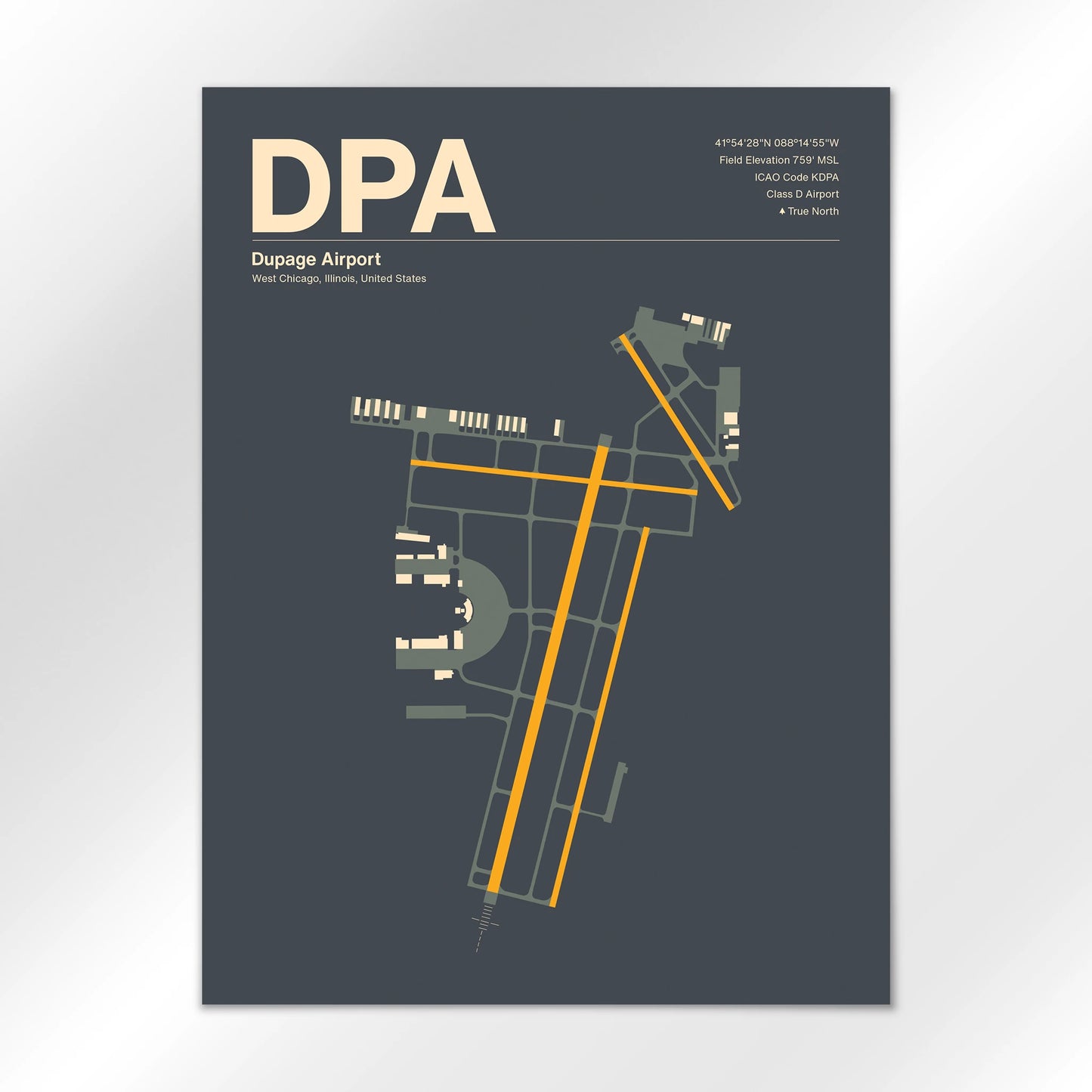 DPA | West Chicago - Mid - Century Slate - 18×24" - No Frame