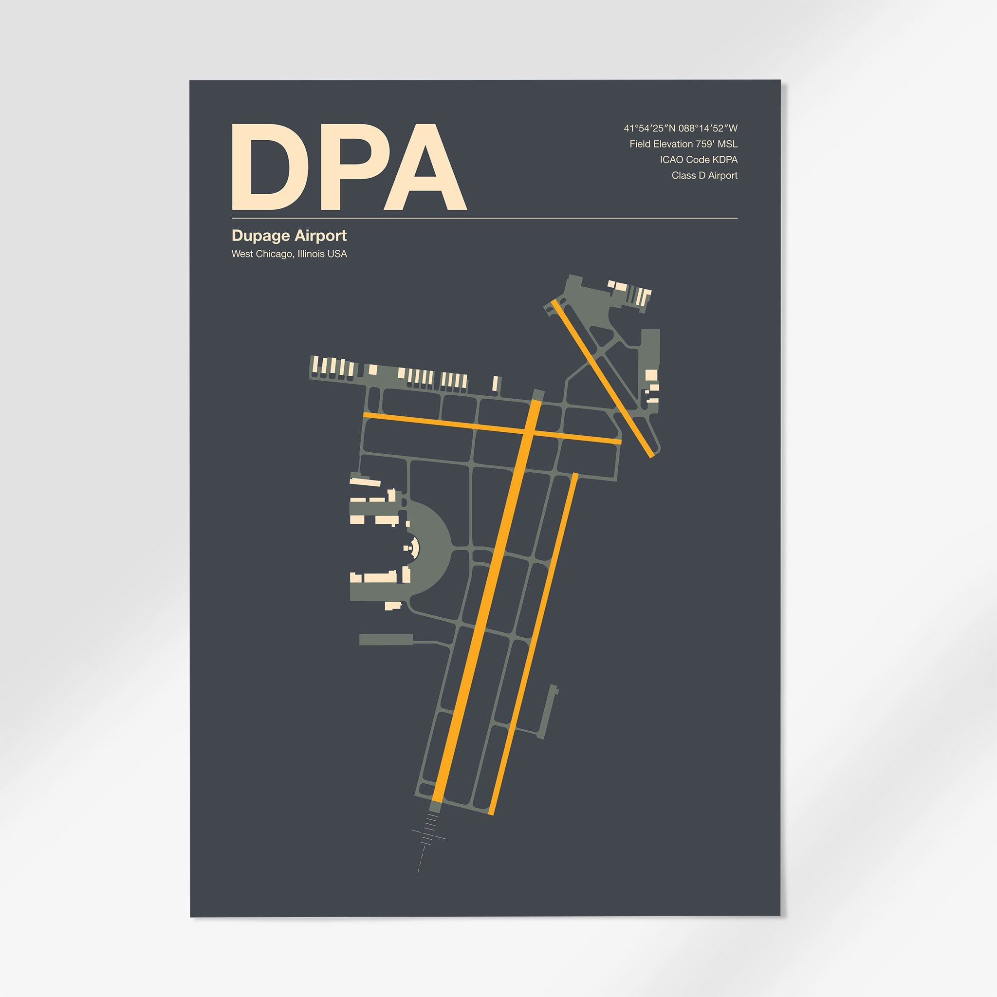 DPA | DuPage - 24×36" - Mid - Century Slate - No Frame