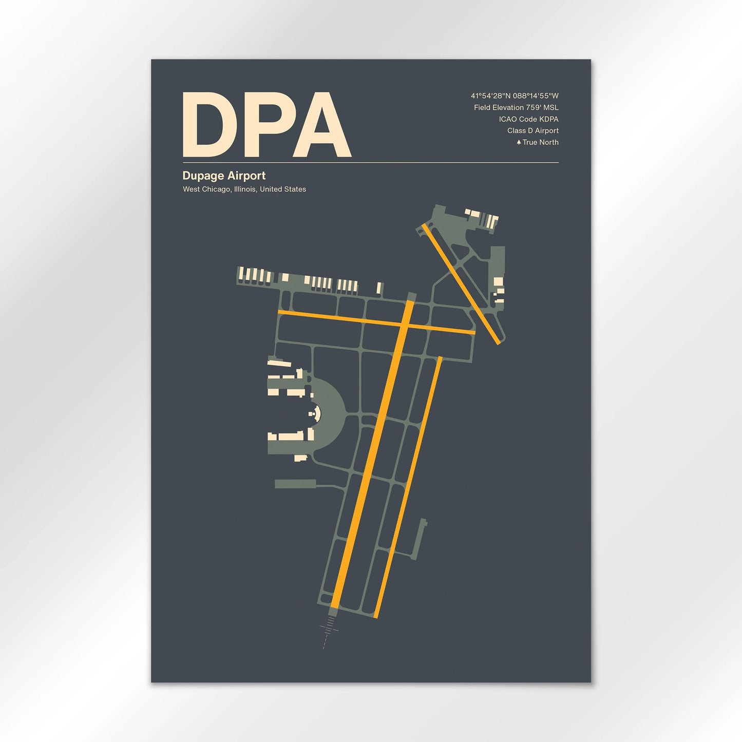 DPA | West Chicago - Mid - Century Slate - A3 - No Frame