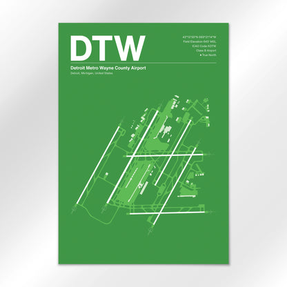 DTW | Detroit - Overland Green - A1 - No Frame