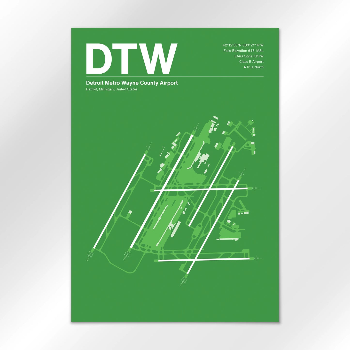 DTW | Detroit - Overland Green - A2 - No Frame