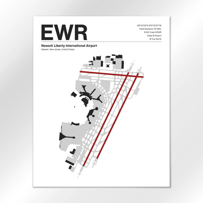 EWR | Newark - Mid - Century Modern - 16×20" - No Frame