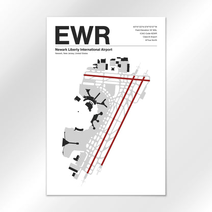 EWR | Newark - Mid - Century Modern - 24×36" - No Frame