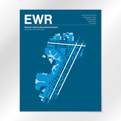 EWR | Newark - Skyline Blue - 16×20" - No Frame