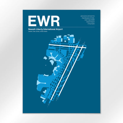 EWR | Newark - Skyline Blue - 18×24" - No Frame