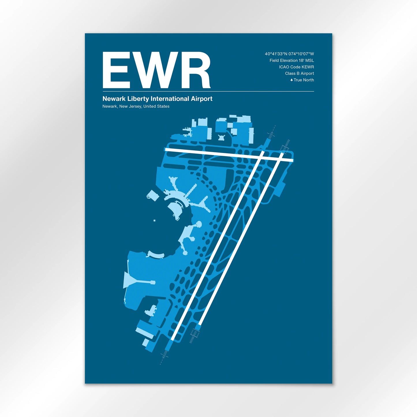 EWR | Newark - Skyline Blue - A1 - No Frame