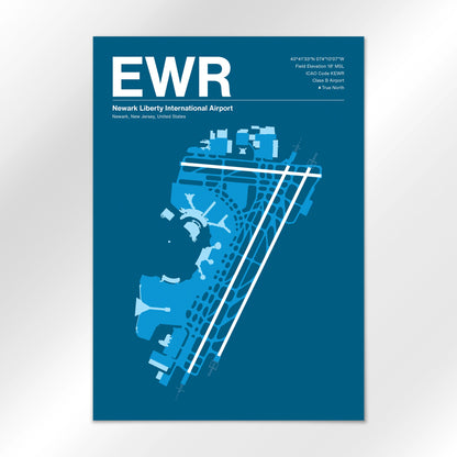 EWR | Newark - Skyline Blue - A1 - No Frame