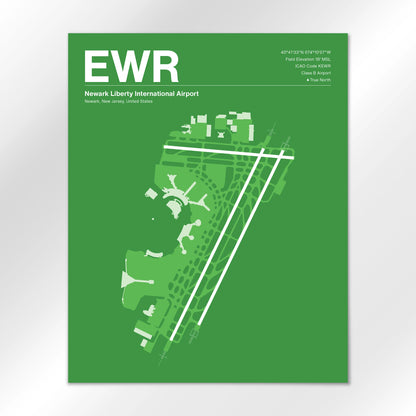 EWR | Newark - Overland Green - 16×20" - No Frame
