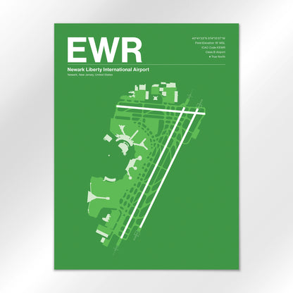 EWR | Newark - Overland Green - 18×24" - No Frame