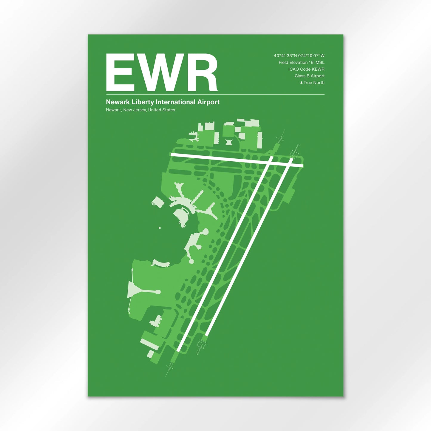EWR | Newark - Overland Green - A2 - No Frame