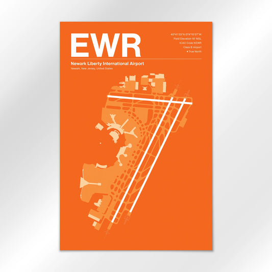 EWR | Newark - Sunset Orange - 12×18" - No Frame