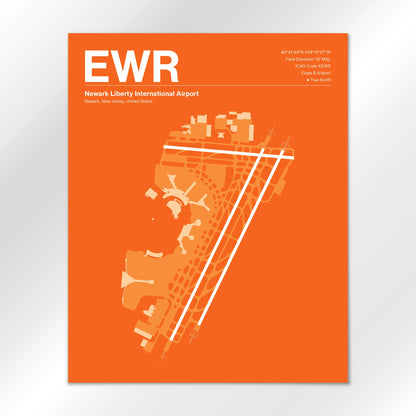 EWR | Newark - Sunset Orange - 16×20" - No Frame