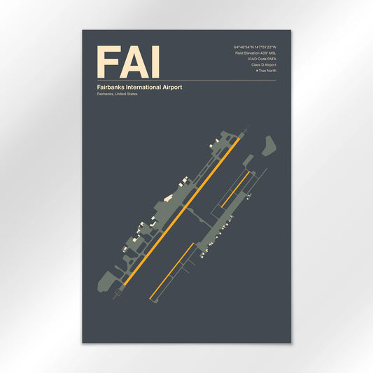 FAI | Fairbanks - Mid - Century Slate - 12×18" - No Frame
