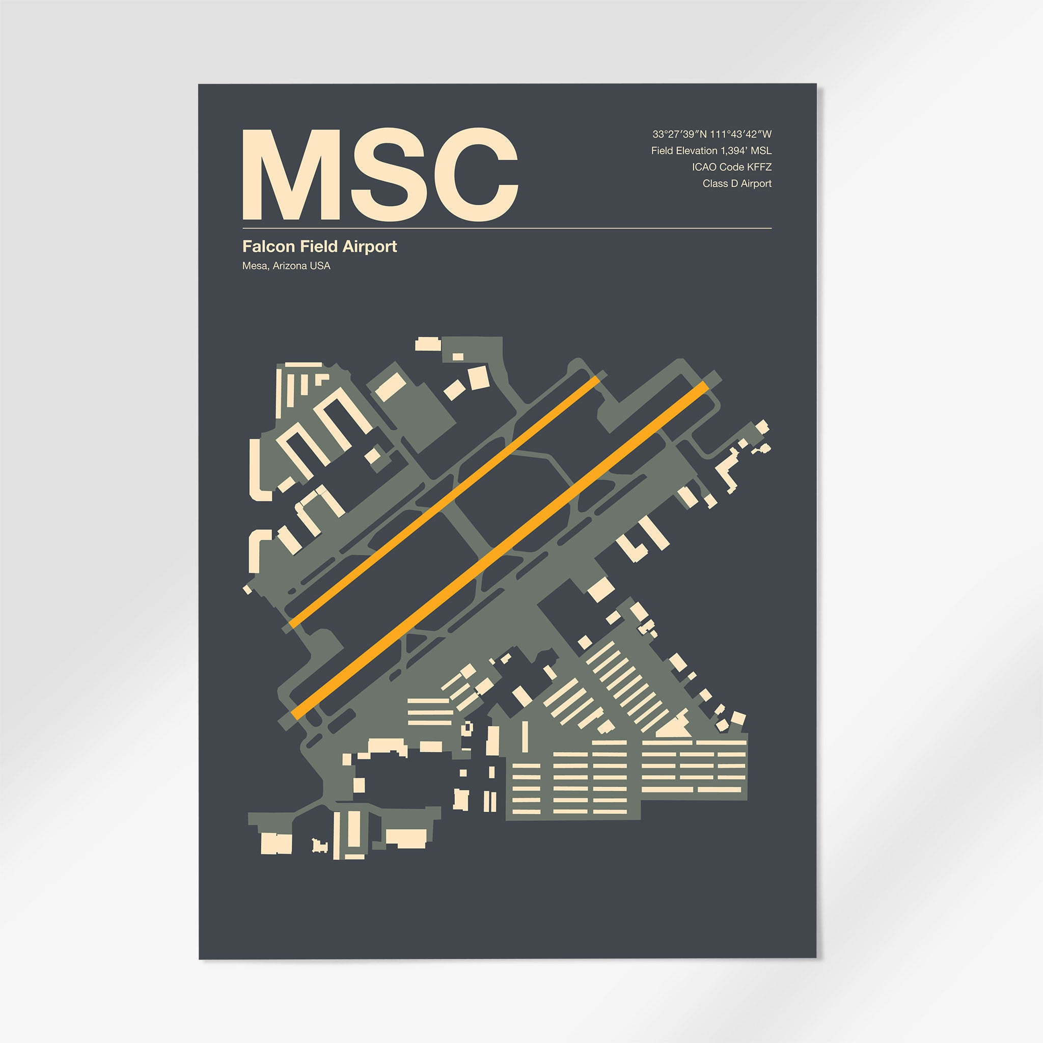 MSC | Mesa - 24×36" - Mid - Century Slate - No Frame