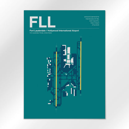 FLL | Fort Lauderdale - Mid - Century Moss - 18×24" - No Frame