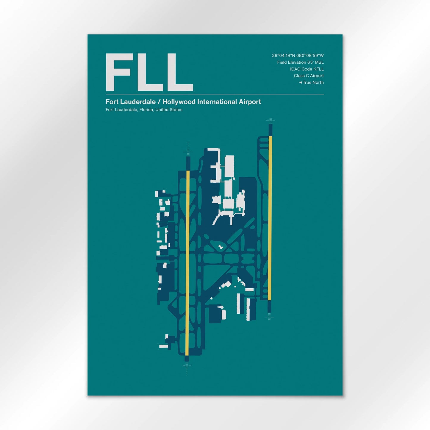 FLL | Fort Lauderdale - Mid - Century Moss - A1 - No Frame