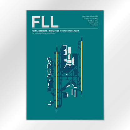 FLL | Fort Lauderdale - Mid - Century Moss - A1 - No Frame