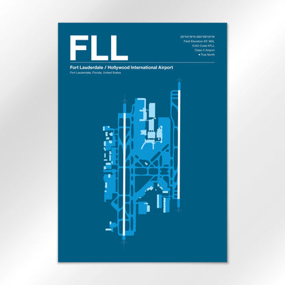 FLL | Fort Lauderdale - Skyline Blue - A2 - No Frame