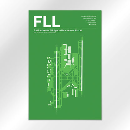 FLL | Fort Lauderdale - Overland Green - 12×18" - No Frame