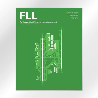 FLL | Fort Lauderdale - Overland Green - 16×20" - No Frame