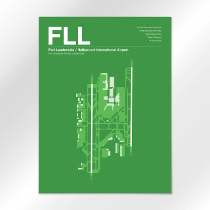FLL | Fort Lauderdale - Overland Green - 18×24" - No Frame