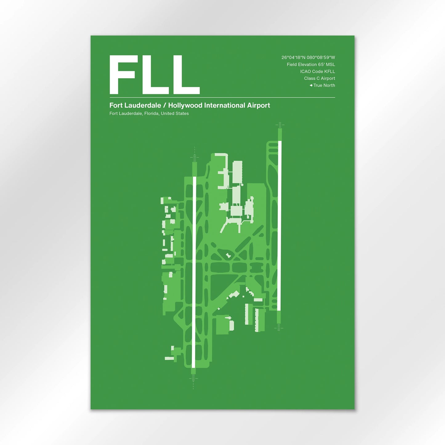 FLL | Fort Lauderdale - Overland Green - A2 - No Frame