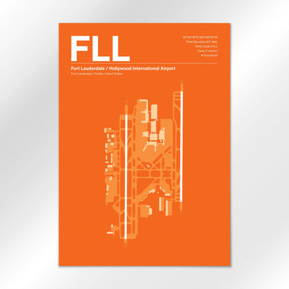 FLL | Fort Lauderdale - Sunset Orange - A2 - No Frame