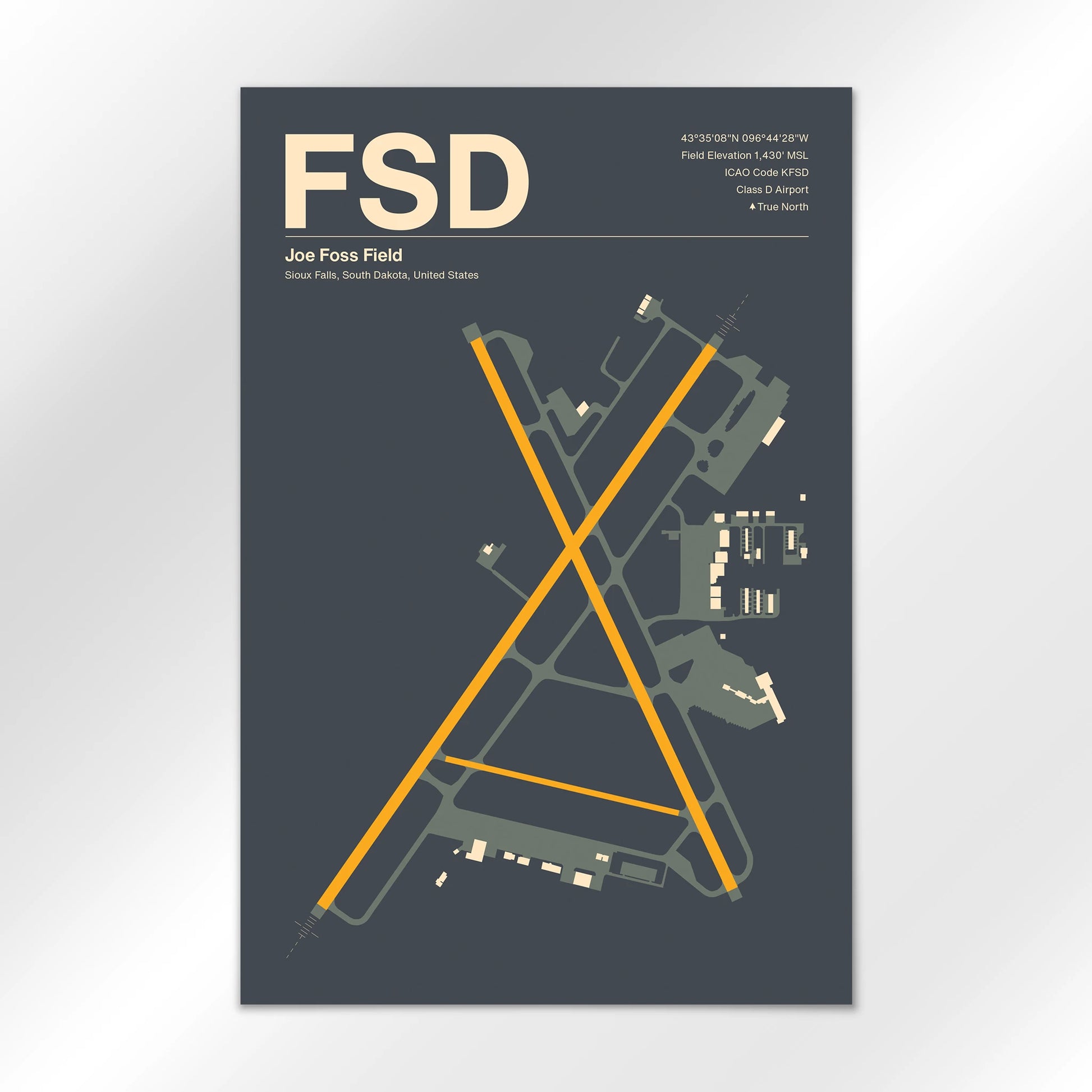 FSD | Sioux Falls - Mid - Century Slate - 12×18" - No Frame