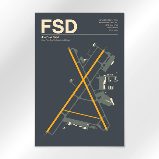FSD | Sioux Falls - Mid - Century Slate - 12×18" - No Frame