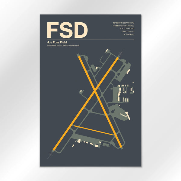 FSD | Sioux Falls - Mid - Century Slate - 12×18" - No Frame