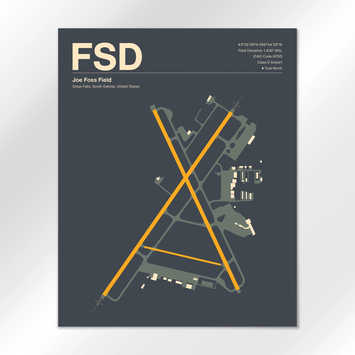 FSD | Sioux Falls - Mid - Century Slate - 16×20" - No Frame