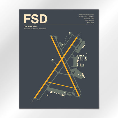 FSD | Sioux Falls - Mid - Century Slate - 16×20" - No Frame
