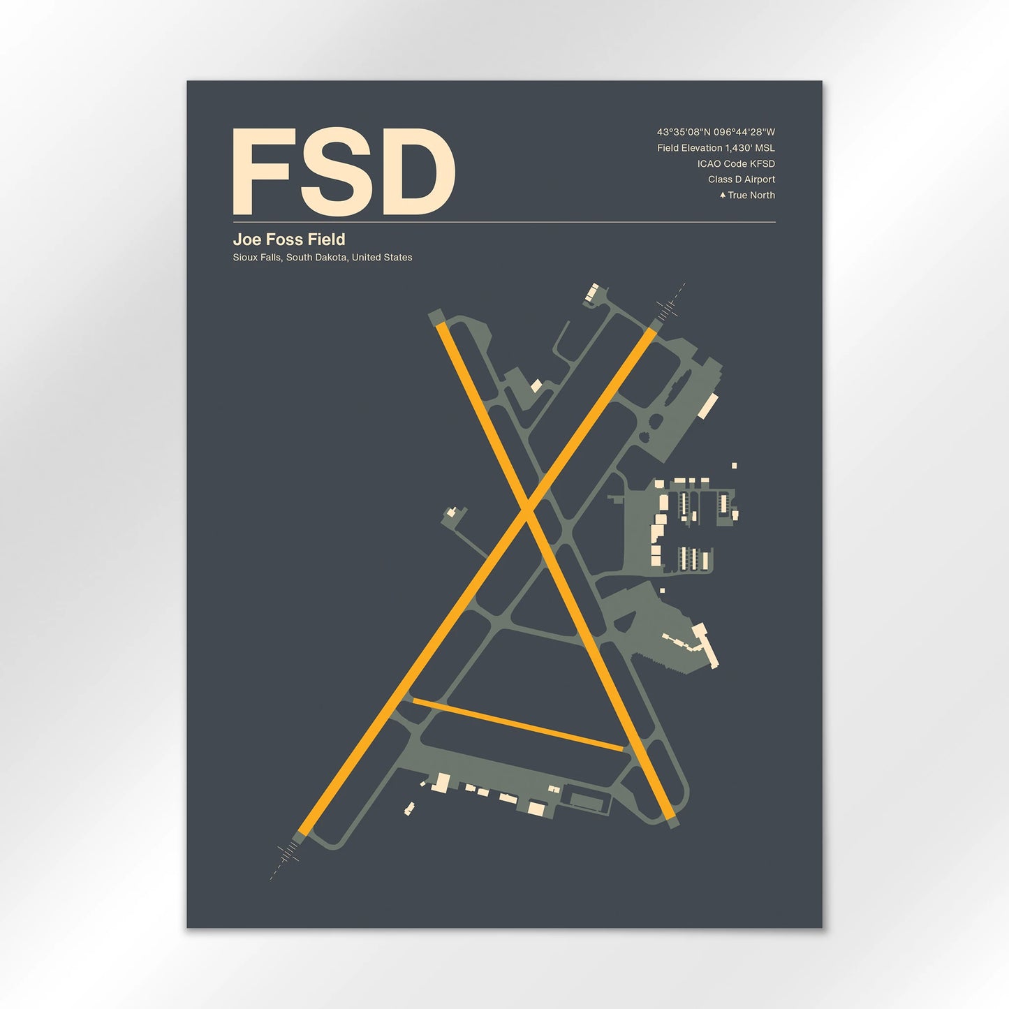 FSD | Sioux Falls - Mid - Century Slate - 18×24" - No Frame