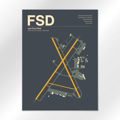 FSD | Sioux Falls - Mid - Century Slate - 18×24" - No Frame
