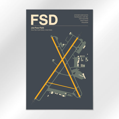 FSD | Sioux Falls - Mid - Century Slate - 24×36" - No Frame
