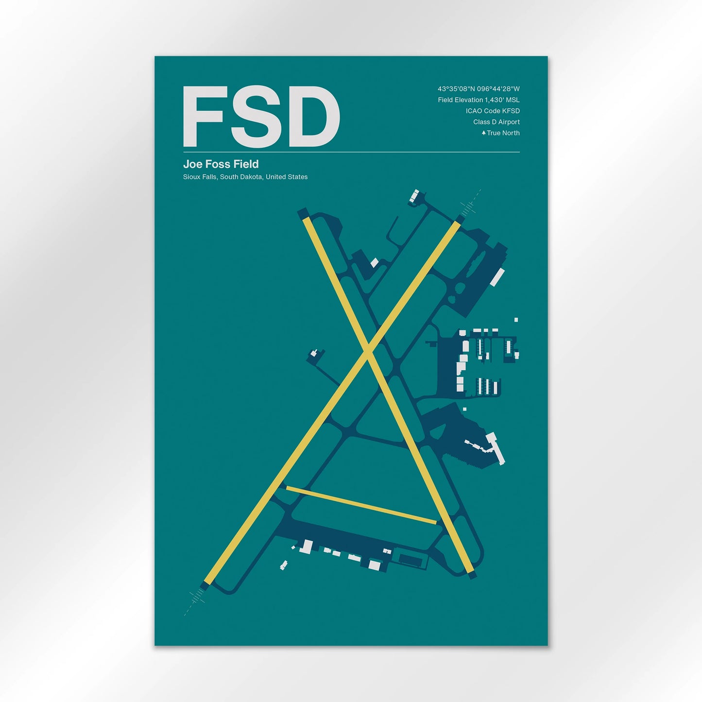 FSD | Sioux Falls - Mid - Century Moss - 12×18" - No Frame