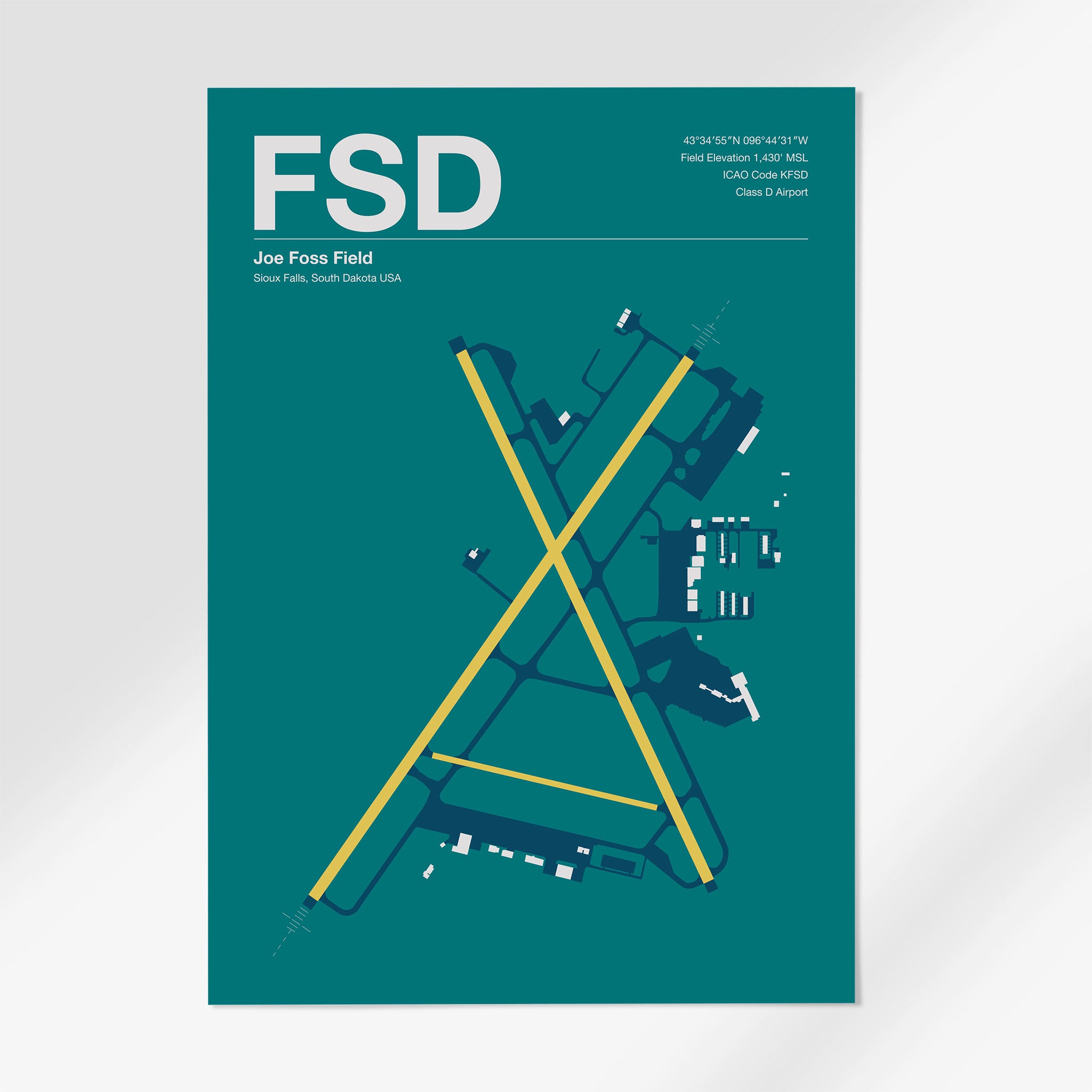 FSD | Sioux Falls - 12×18" - Mid - Century Moss - No Frame