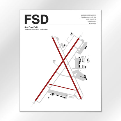 FSD | Sioux Falls - Mid - Century Modern - 16×20" - No Frame