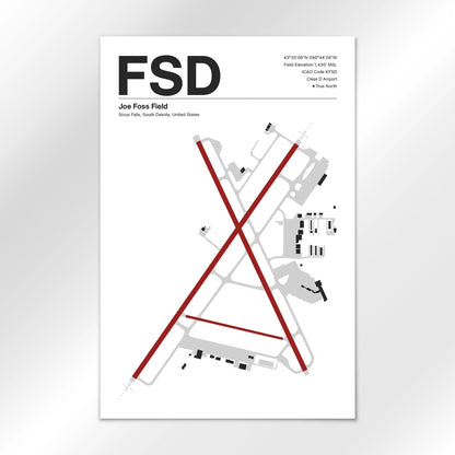 FSD | Sioux Falls - Mid - Century Modern - 24×36" - No Frame