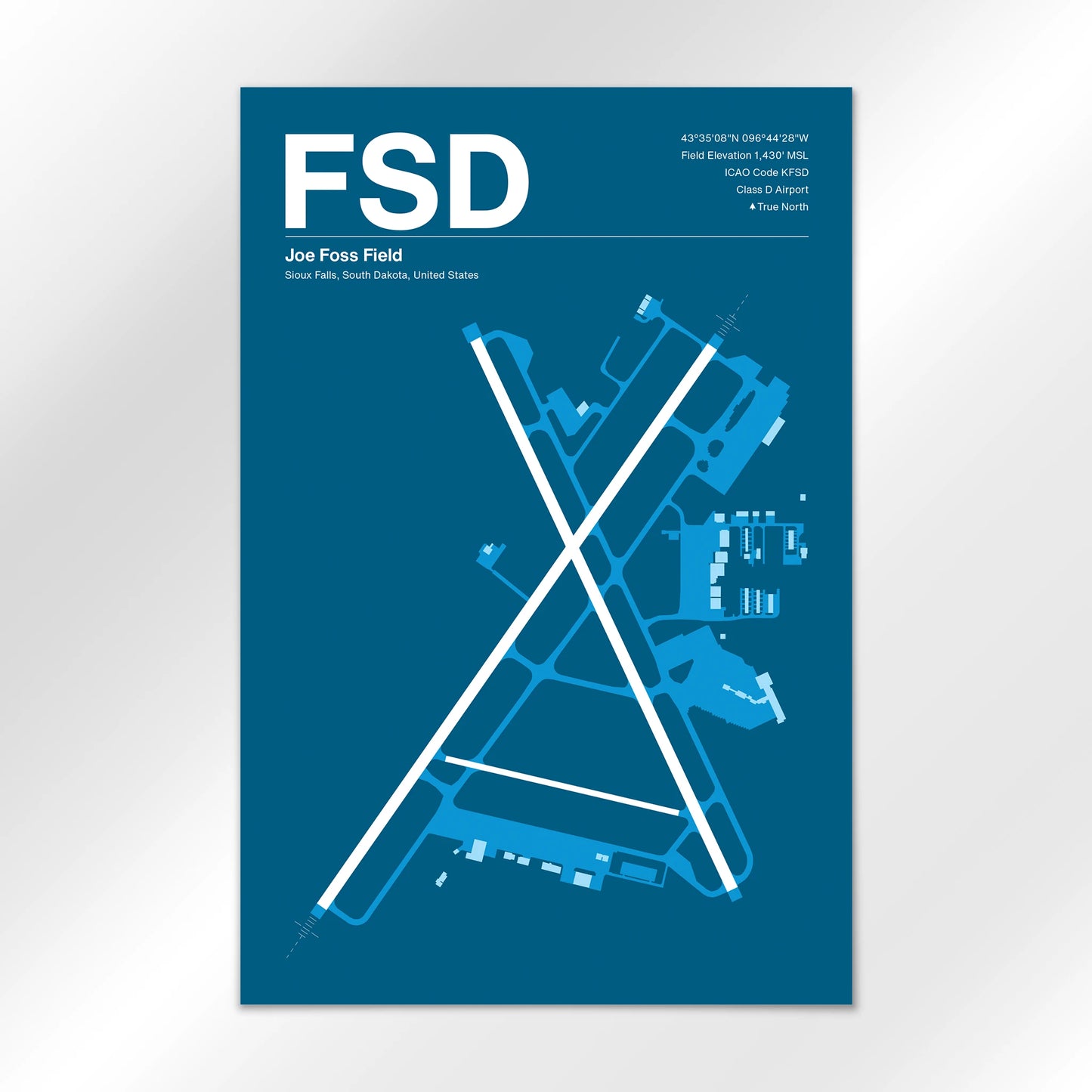 FSD | Sioux Falls - Skyline Blue - 12×18" - No Frame