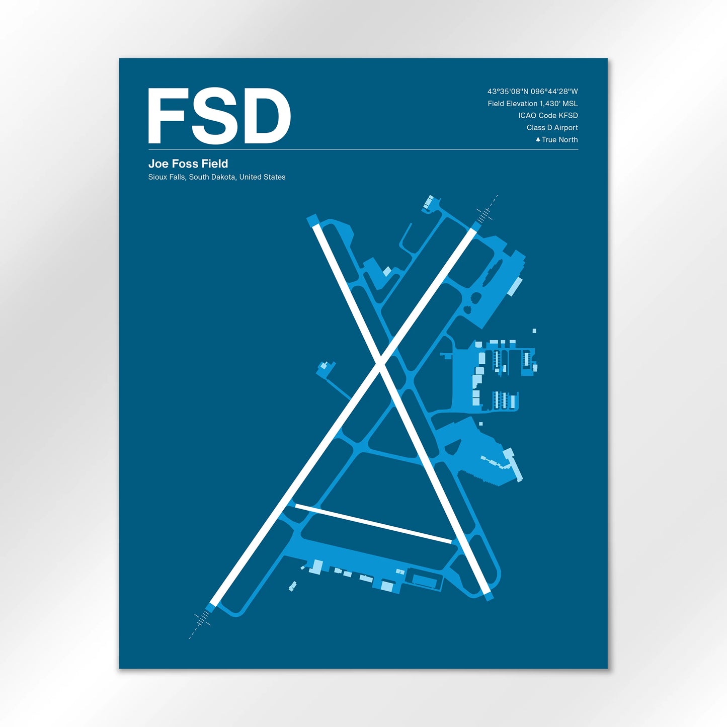 FSD | Sioux Falls - Skyline Blue - 16×20" - No Frame