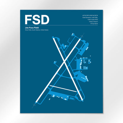 FSD | Sioux Falls - Skyline Blue - 16×20" - No Frame