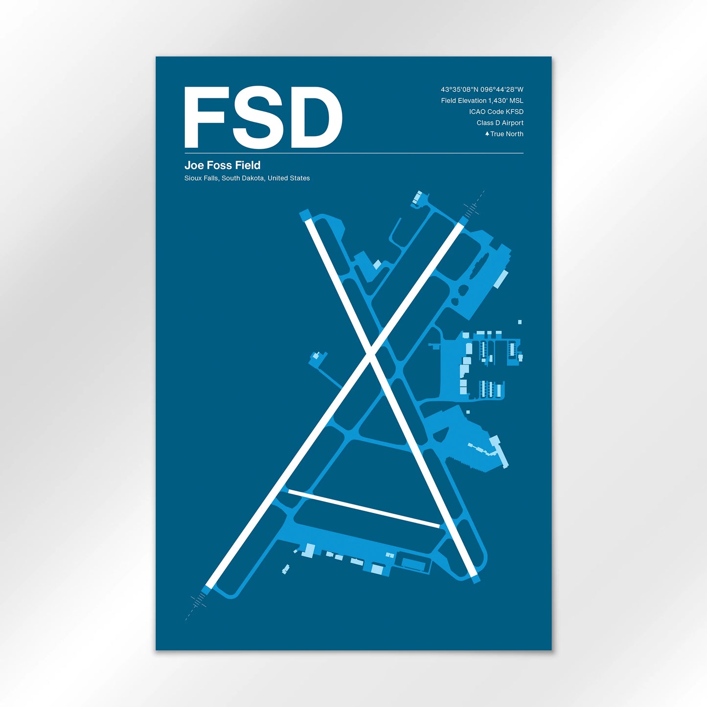 FSD | Sioux Falls - Skyline Blue - 24×36" - No Frame