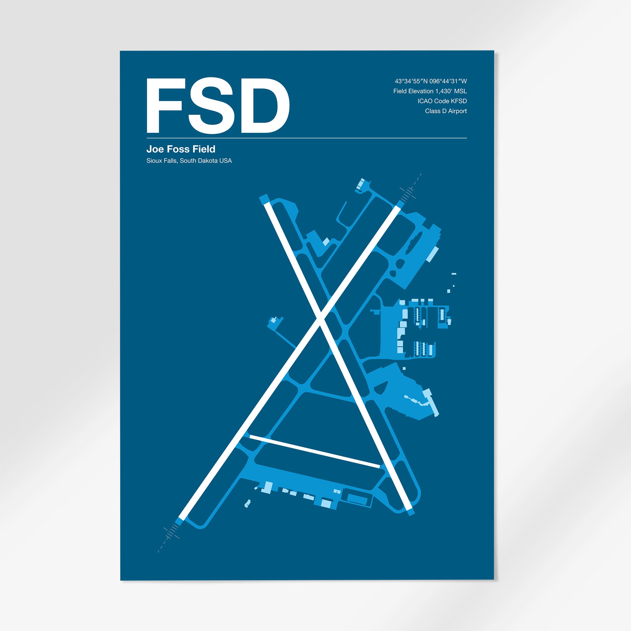 FSD | Sioux Falls - 12×18" - Skyline Blue - No Frame