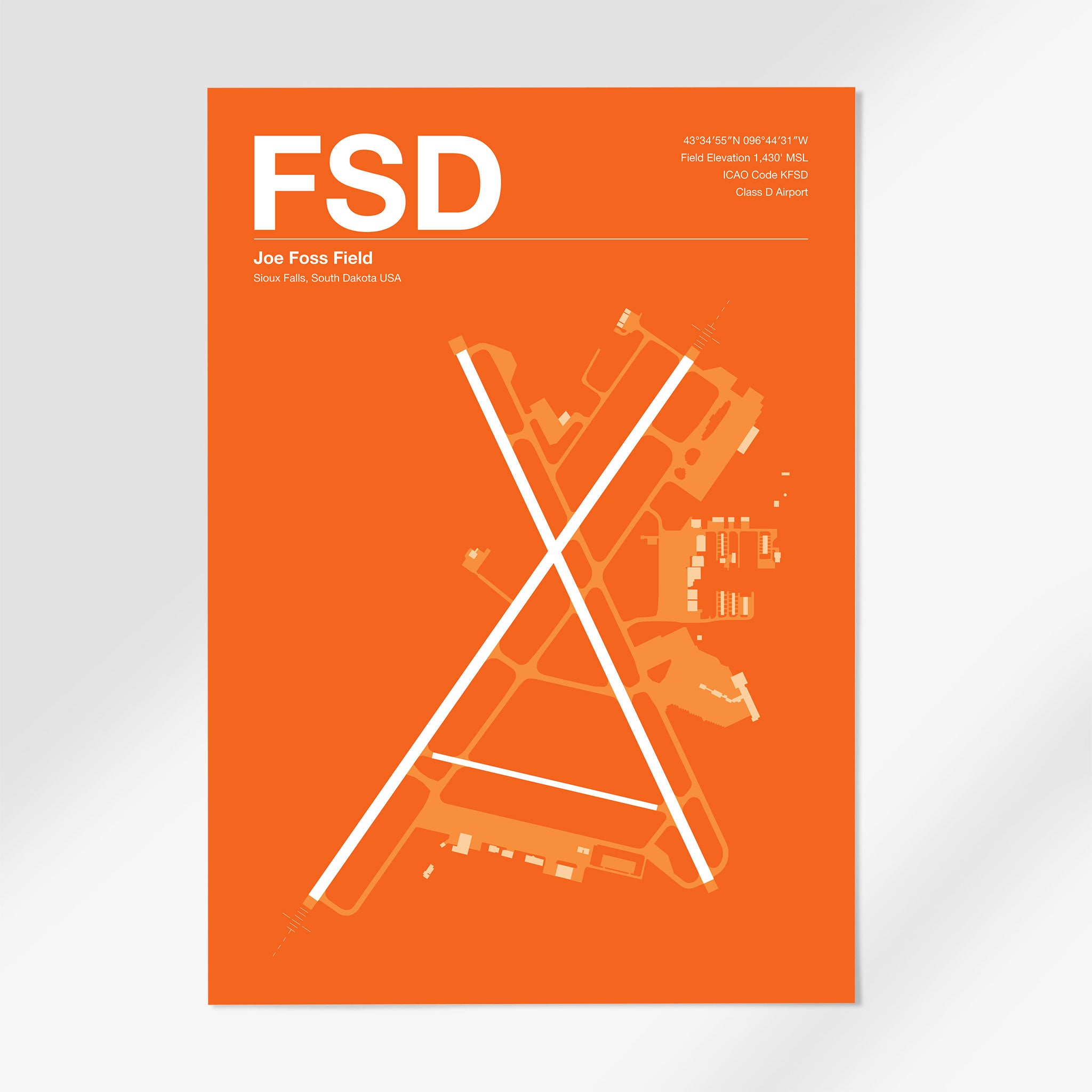 FSD | Sioux Falls - 12×18" - Sunset Orange - No Frame